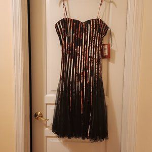 Red and black beautiful formal dress